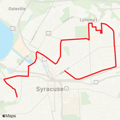 Syracuse School Routes Wilbur Ave map