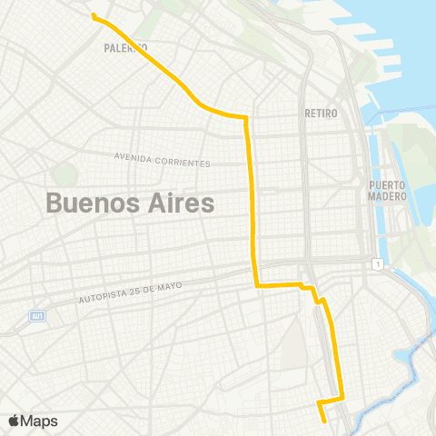 Ciudad de Buenos Aires Transportes Automotores Callao S.A. map