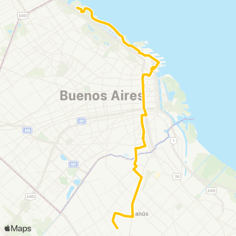 Ciudad de Buenos Aires Microomnibus Cuarenta y Cinco S.A.C.I.F. map