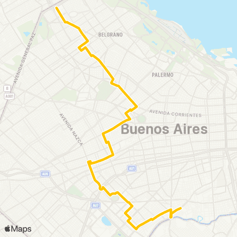 Ciudad de Buenos Aires Transportes Lope de Vega S.A.C.I. map