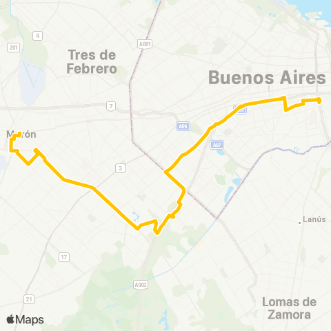 Ciudad de Buenos Aires Bus del Oeste S.A. map