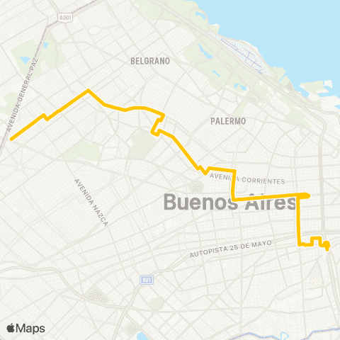 Ciudad de Buenos Aires M.O.D.O. S.A. de Transporte Automotor map