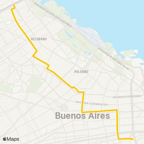 Ciudad de Buenos Aires M.O.D.O. S.A. de Transporte Automotor map