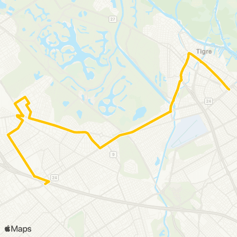Municipios (Provincia de BA) Micro Omnibus Tigre S.A. map