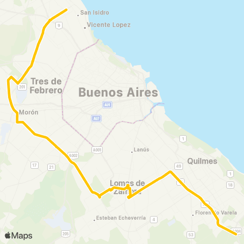 Provincia de Buenos Aires Transporte Automotores la Plata Sa map