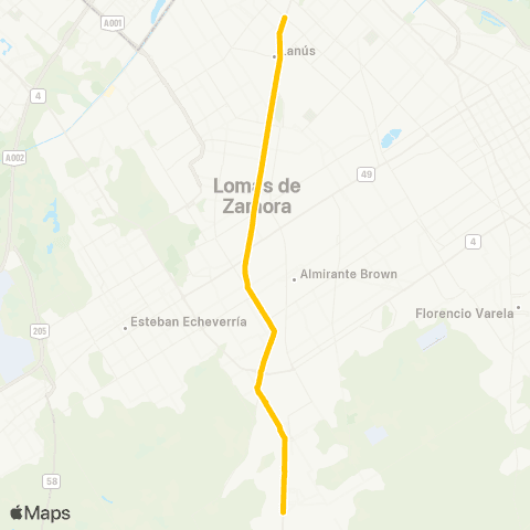 Provincia de Buenos Aires San Vicente S.A. de Transportes map