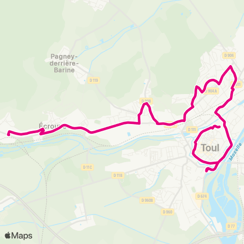 Colibri Ecrouves - Toul Remparts - Toul Valcourt - Ecrouves map
