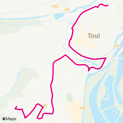 Colibri Toul Déligny - Toul Avancée Pte de Metz - Toul Valcourt - Ecrouves map