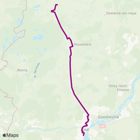 Colibri Manoncourt en Woevre - Toul Avancée Pte de Metz - Toul Croix de Metz - Grosrouvres map