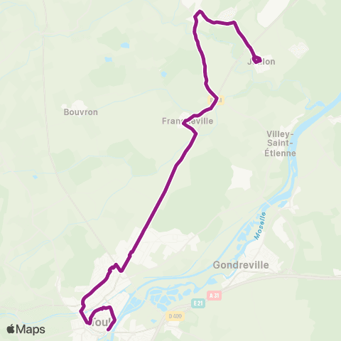 Colibri Jaillon - Toul Remparts - Toul College Croix de Metz - Minorville map