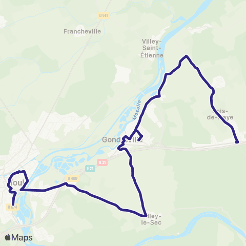 Colibri Aingeray - Toul Avancée Porte de Metz map