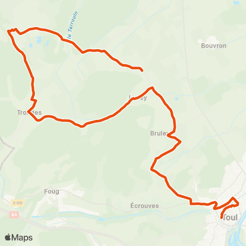 Colibri Trondes - Toul Valcourt - Toul Gare routiere - Lagney map