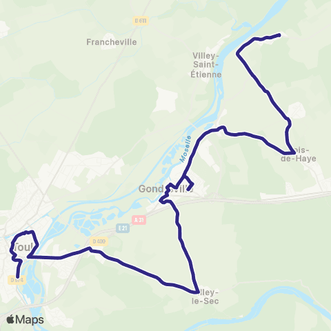 Colibri Sexey les Bois - Toul Avancée Pte de Metz - Toul Valcourt - Aingeray map