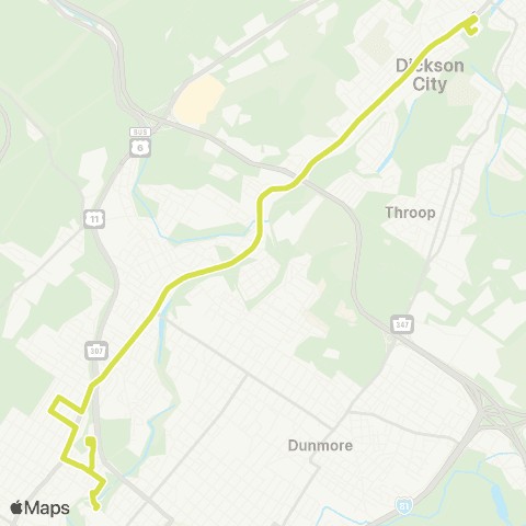 COLTS Dickson City via Main Ave map