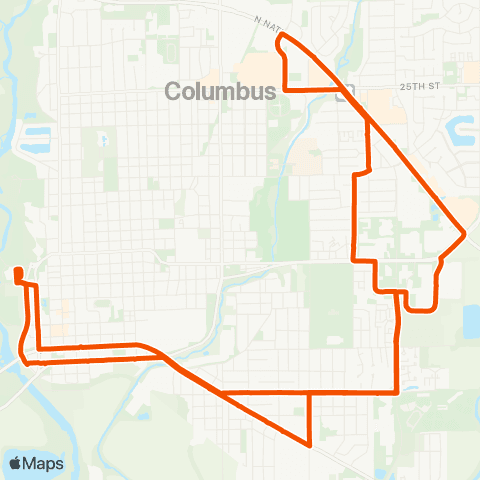 ColumBUS Transit Orange Loop map