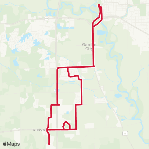 ColumBUS Transit Red Loop map