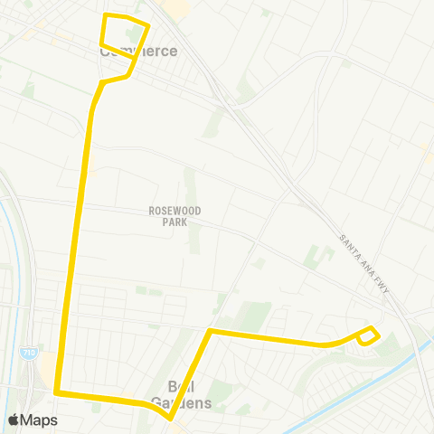 City of Commerce Transit Center-Veterans Park map