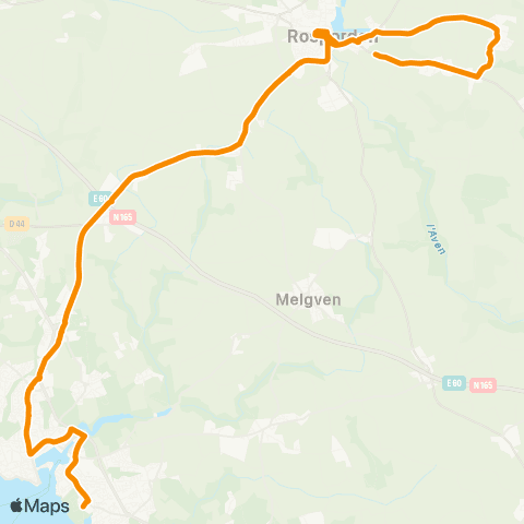 Coralie Concarneau - Rosporden map