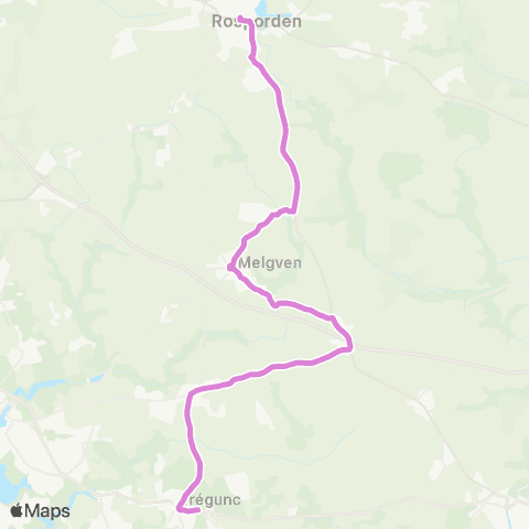 Coralie Trégunc - Rosporden map