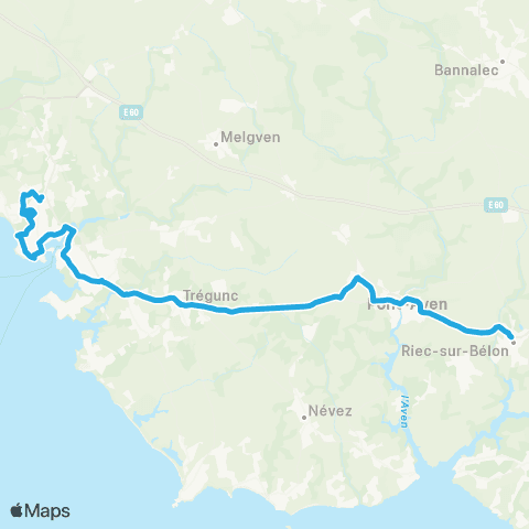 Coralie Maison blanche - Ctre - le Porzou - Trégunc map