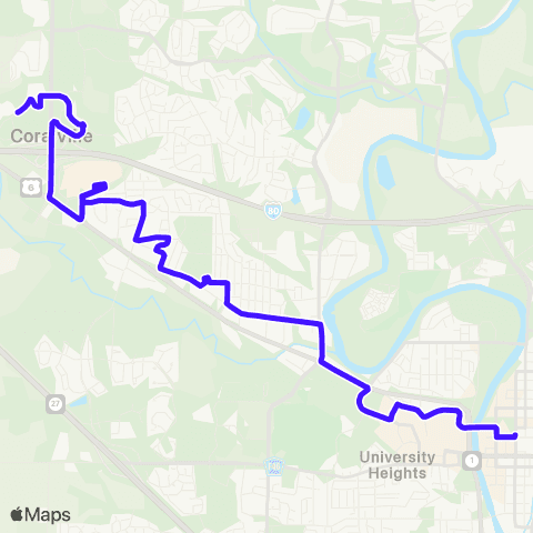 Coralville Transit 5th St map