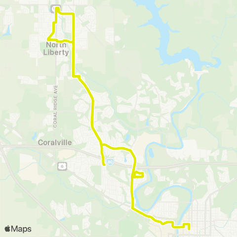 Coralville Transit North Liberty map