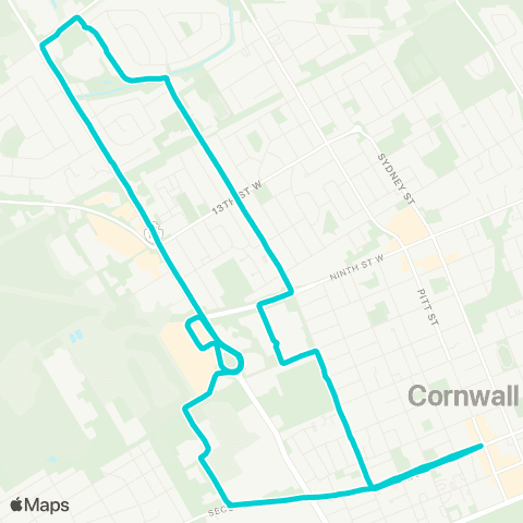 Cornwall Transit Brookdale map