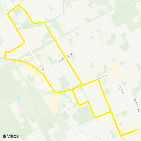 Cornwall Transit Cumberland map