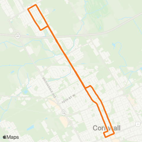 Cornwall Transit Pitt map