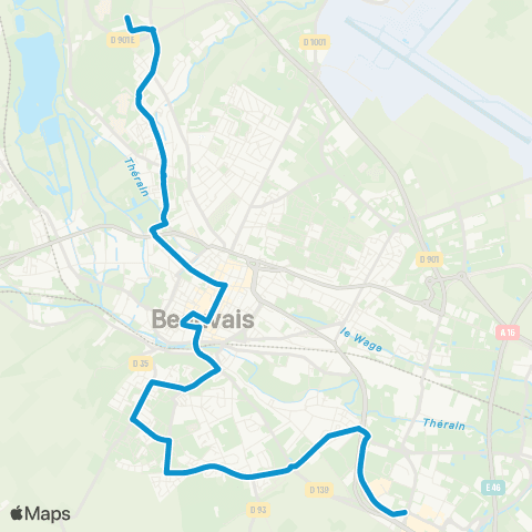 Corolis - Réseau urbain Campus Unilasalle / Hôpital - Délie map