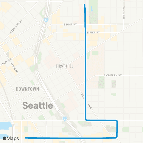 Seattle Streetcar First Hill map