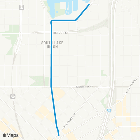 Seattle Streetcar South Lake Union map