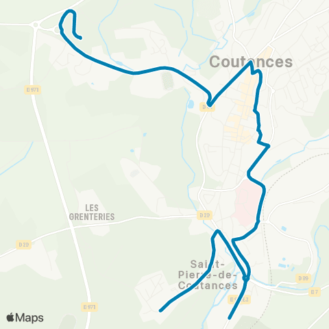 Cosibus Coutances ZA Délasse <> Bricqueville-la-Blouette Mairie map