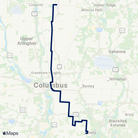 COTA Indianola / Lockbourne map