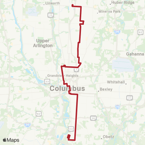 COTA Karl / South High / Parsons map