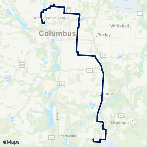 COTA OSU-Rickenbacker map
