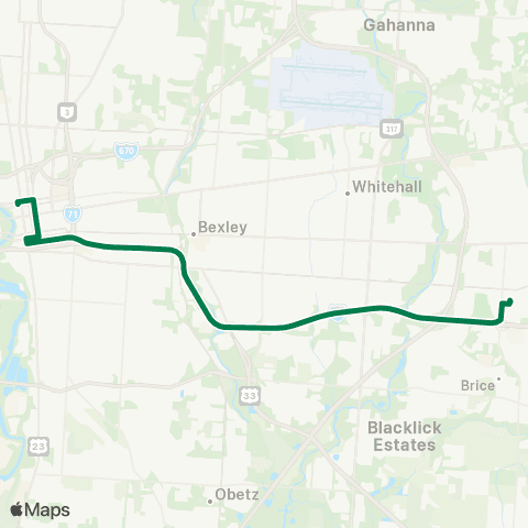 COTA Reynoldsburg map