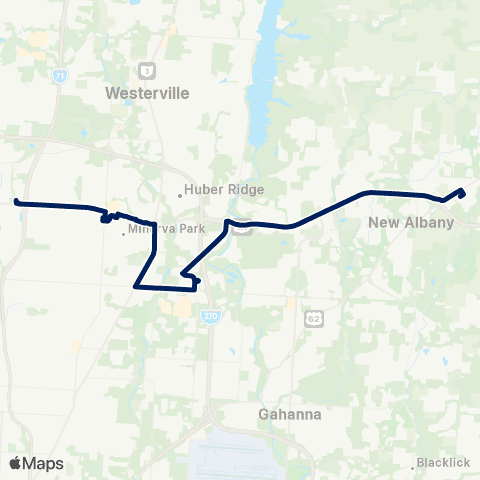 COTA Dublin-Granville map