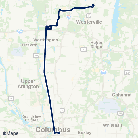 COTA Polaris Pkwy / North High map
