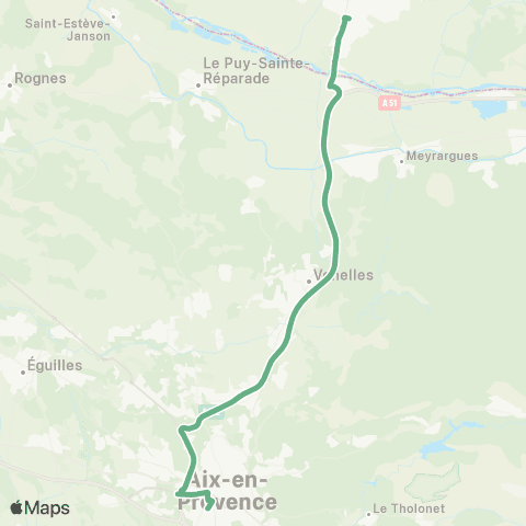 Pays d'Aix Mobilité Pertuis - Aix-en-Provence map