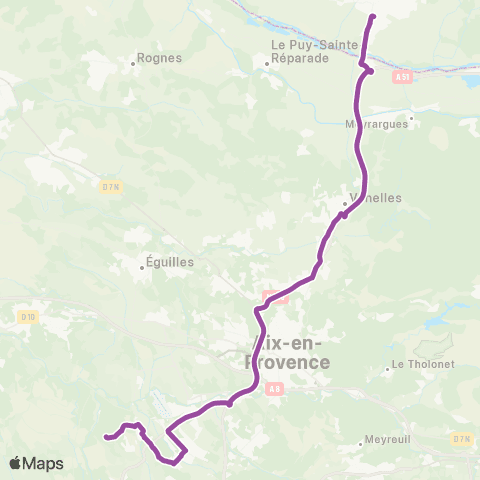 Pays d'Aix Mobilité Pertuis - Venelles - Z.A. les Milles map