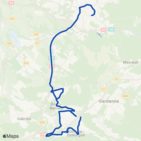 Pays d'Aix Mobilité Bba - Simiane - Cabriès - Mimet - Aix map