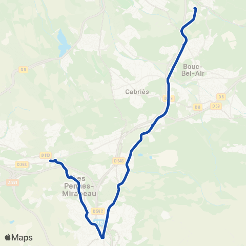 Pays d'Aix Mobilité Bba-Simiane-Cabriès-Li Luynes map