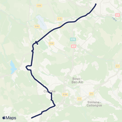 Pays d'Aix Mobilité Plan de Campagne - Cabriès - Aix map