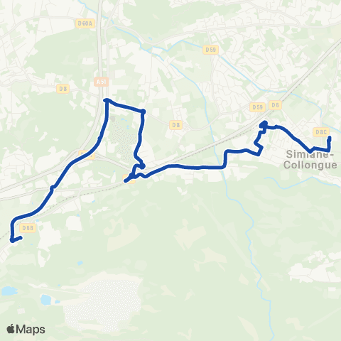 Pays d'Aix Mobilité Simiane - Bba-Mimet-Clg Mitterrand map
