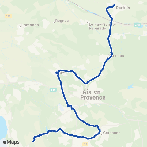 Pays d'Aix Mobilité Transports A la Demande map