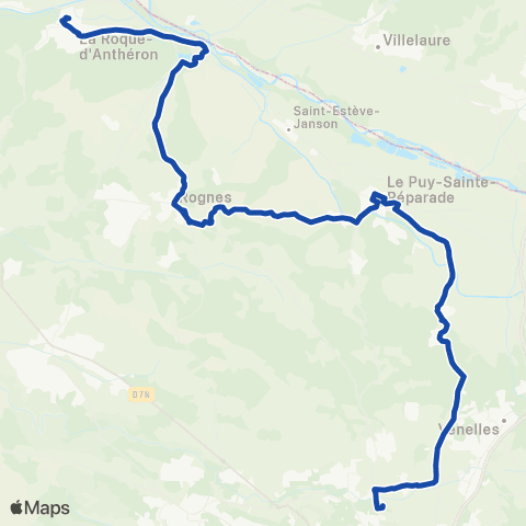 Pays d'Aix Mobilité Roque-Rognes-le Puy-Clg Chesneraie map