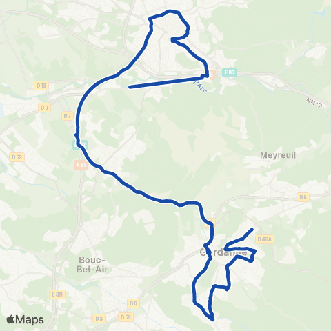 Pays d'Aix Mobilité Gardanne - Aix map