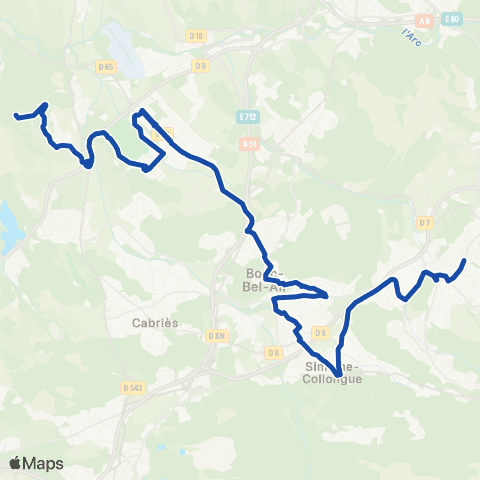 Pays d'Aix Mobilité Gardanne-Simiane-Bba-ZA Milles map