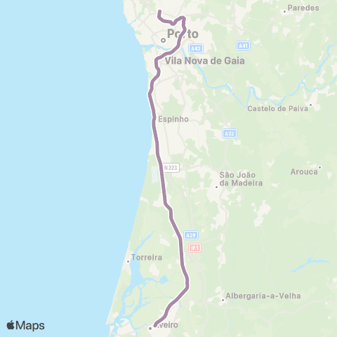 CP Urbanos Porto Campanha - Leca do Balio map